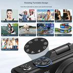 4K Digital Camera for Photography with 64MP, 3 Inch 180° Flip Screen